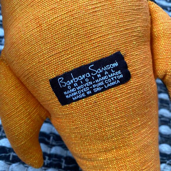 🌿Barbara Samsoni Hand Woven Made Black Orange Stitched Shark Made In Sri Lanka - Picture 5 of 6